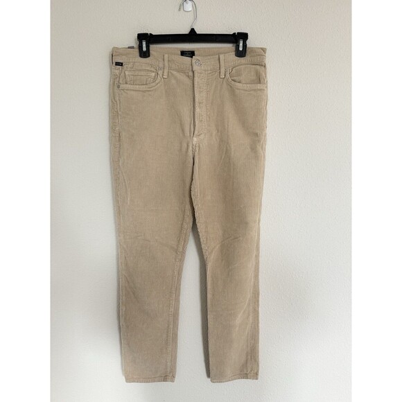Citizens of Humanity Jeans SZ 31 Corduroy Khaki Beige Olivia Hi Rise Slim Ankle - Picture 1 of 7